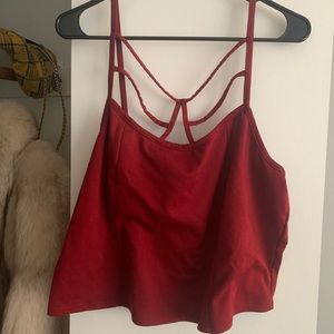 Plus size red crop top